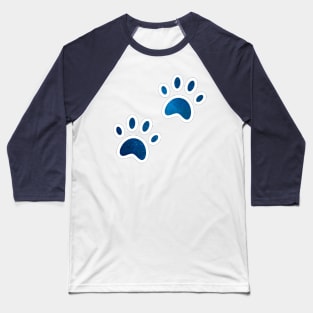 Full time dog mom shiny blue dog paw Baseball T-Shirt